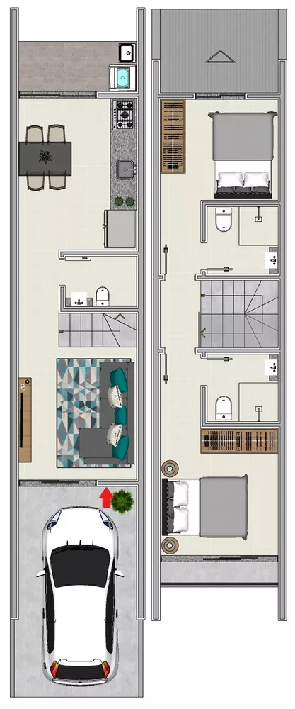 Sobrado, 2 quartos, 72 m² - Foto 6