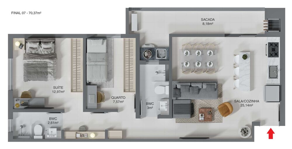 Apartamento, 2 quartos, 70 m² - Foto 8