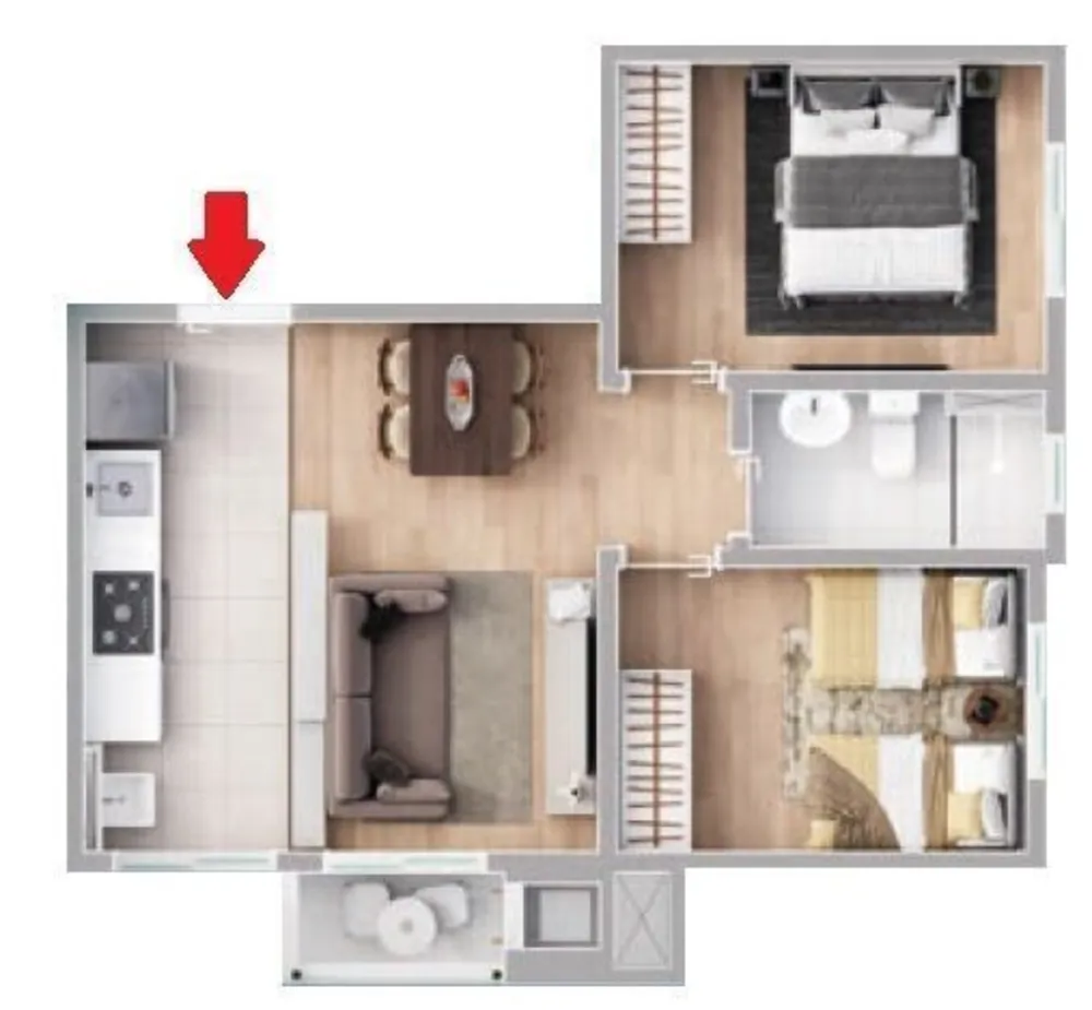 Apartamento, 2 quartos, 44 m² - Foto 6