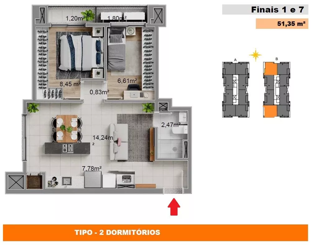 Apartamento, 2 quartos, 51 m² - Foto 4