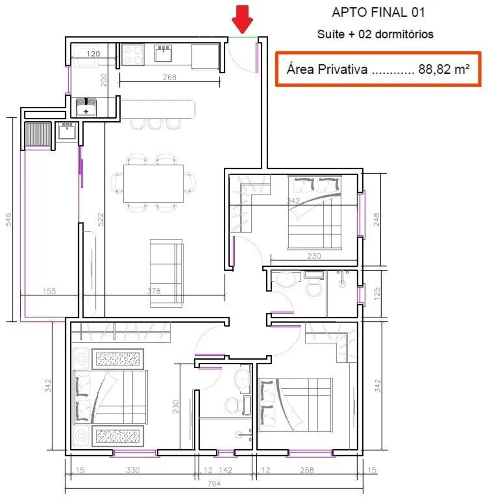 Apartamento, 3 quartos, 89 m² - Foto 7