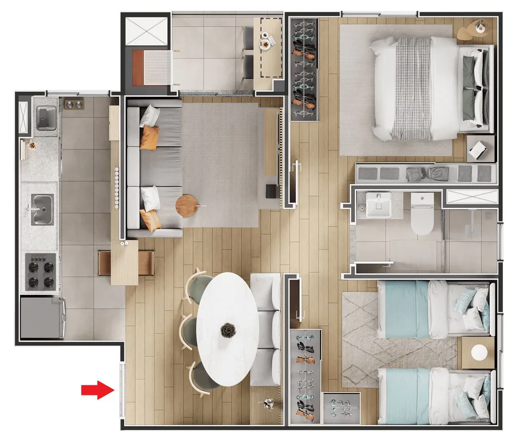 Apartamento, 2 quartos, 46 m² - Foto 14