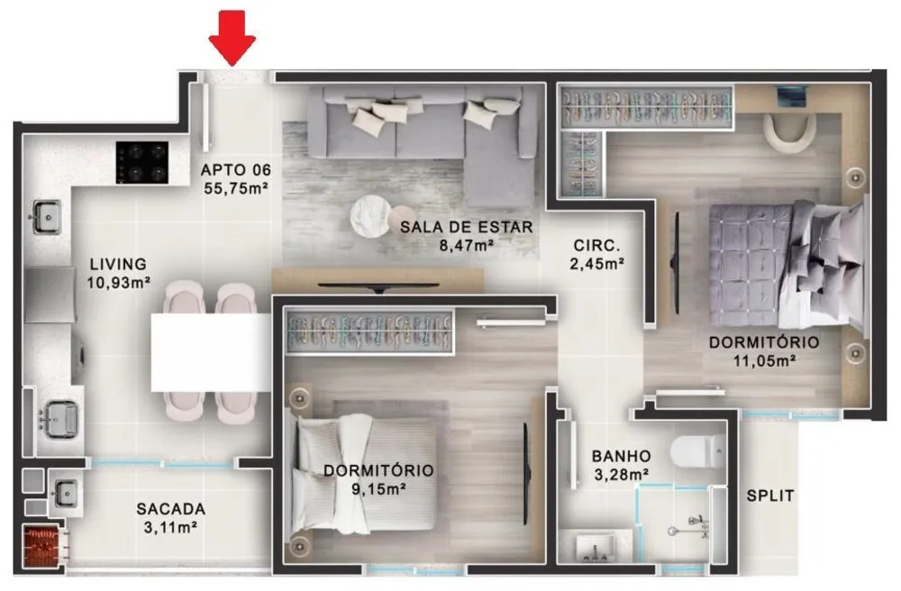 Apartamento, 2 quartos, 55 m² - Foto 12