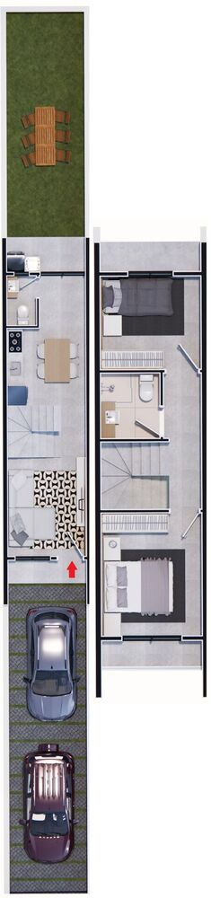 Sobrado, 2 quartos, 62 m² - Foto 1