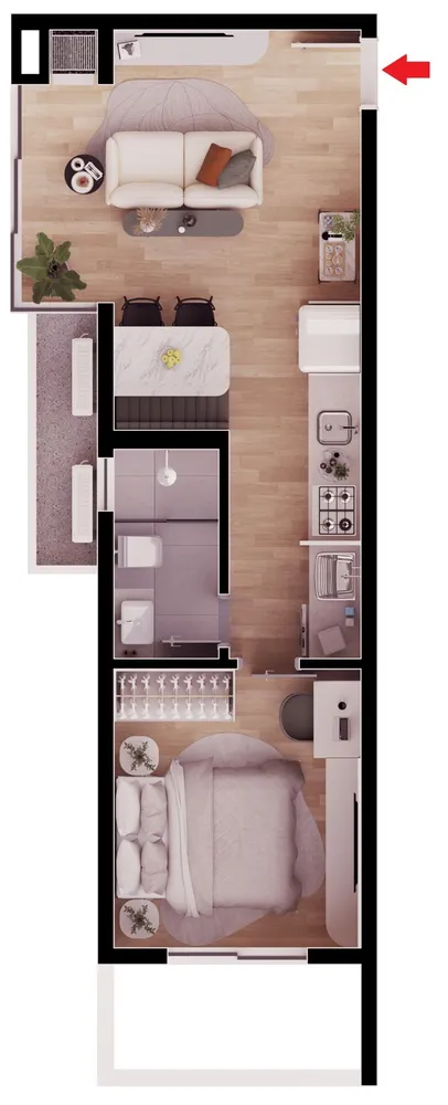 Apartamento, 1 quarto, 37 m² - Foto 1
