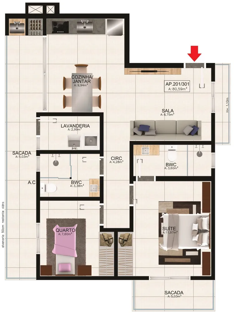 Apartamento, 2 quartos, 80 m² - Foto 12