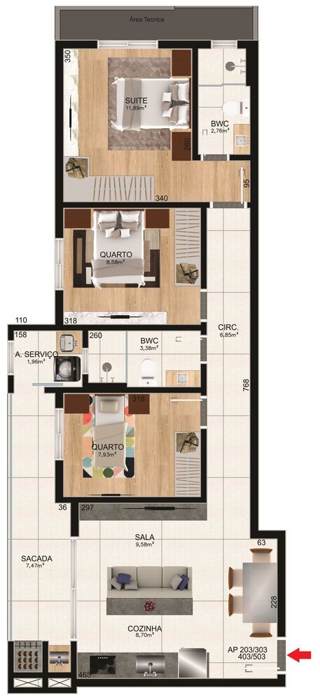 Apartamento, 3 quartos, 81 m² - Foto 7