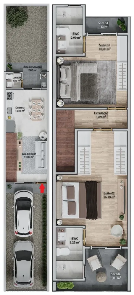 Sobrado, 2 quartos, 93 m² - Foto 14