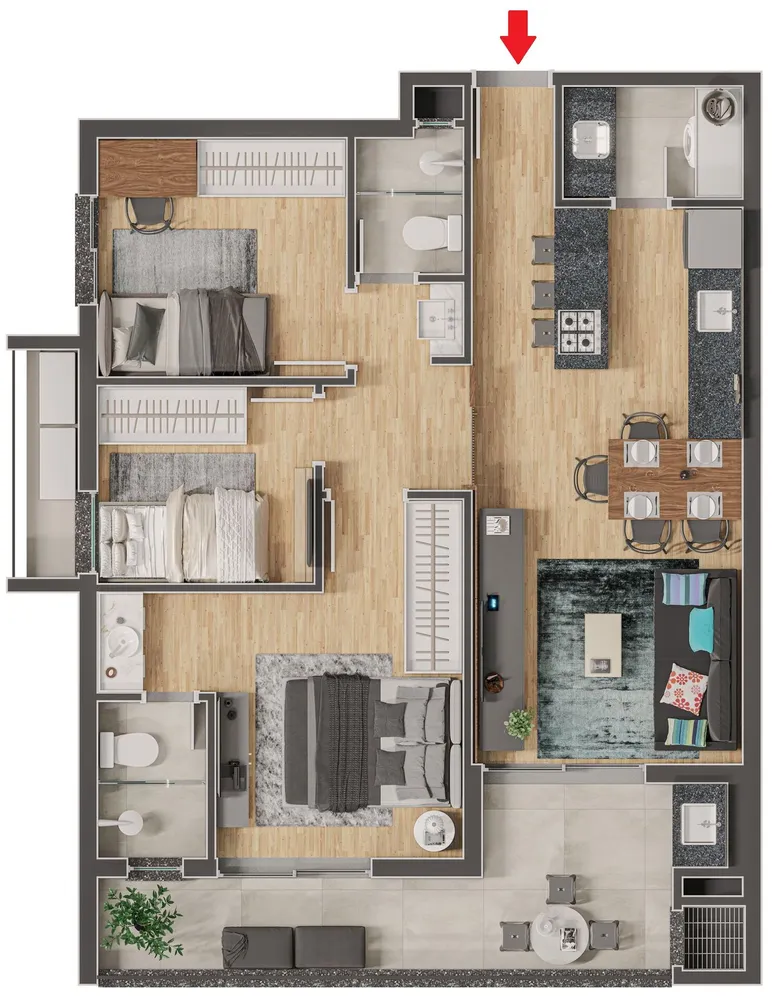 Apartamento, 3 quartos, 77 m² - Foto 7