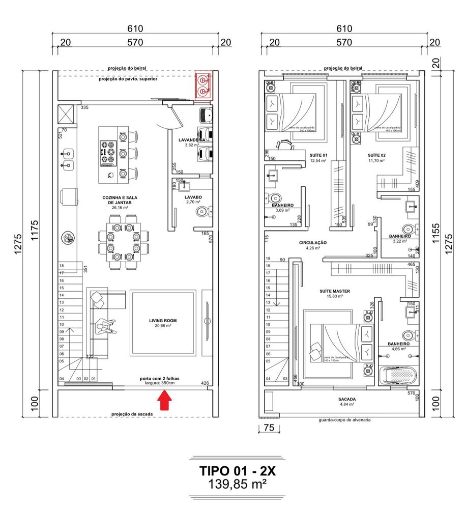 Sobrado, 3 quartos, 140 m² - Foto 1