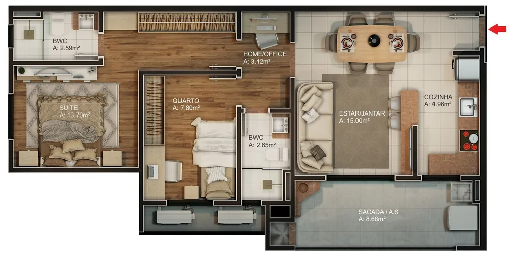 Apartamento, 2 quartos, 68 m² - Foto 12