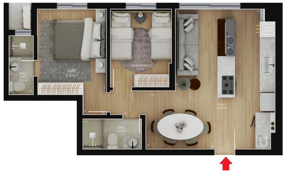 Apartamento, 2 quartos, 59 m² - Foto 8