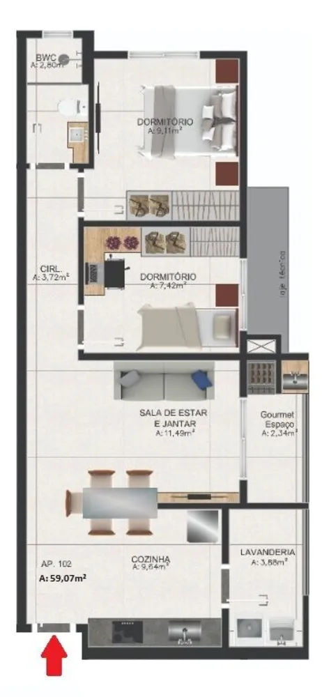Apartamento, 2 quartos, 57 m² - Foto 13