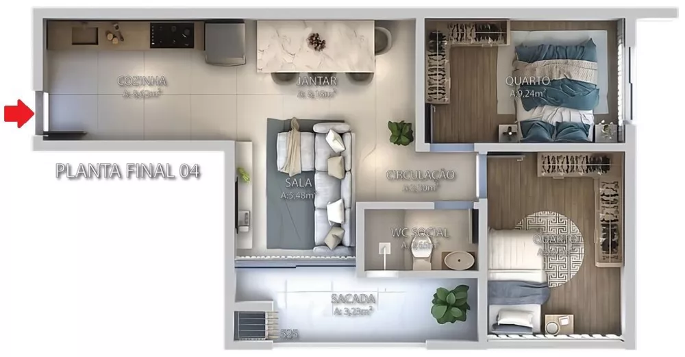 Apartamento, 2 quartos, 60 m² - Foto 4