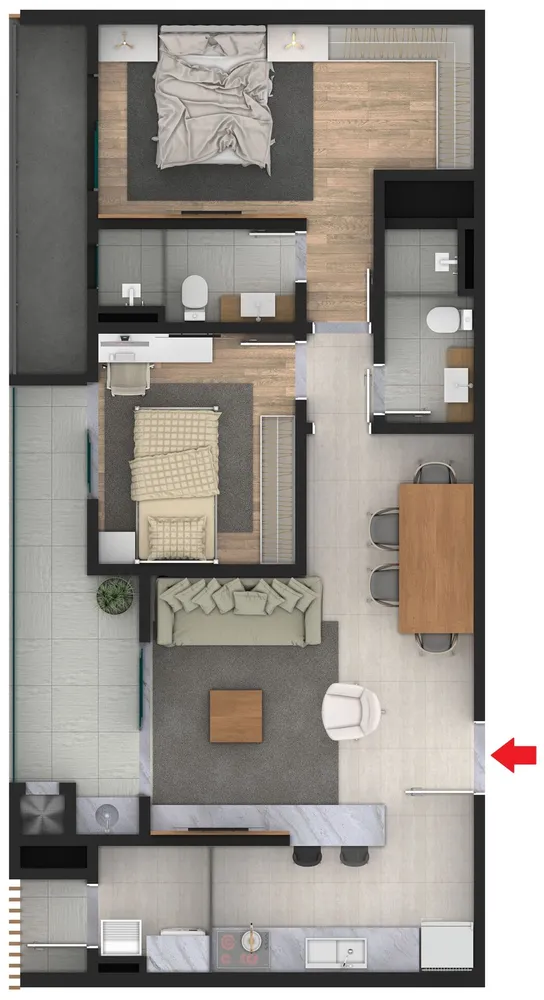 Apartamento, 2 quartos, 77 m² - Foto 8