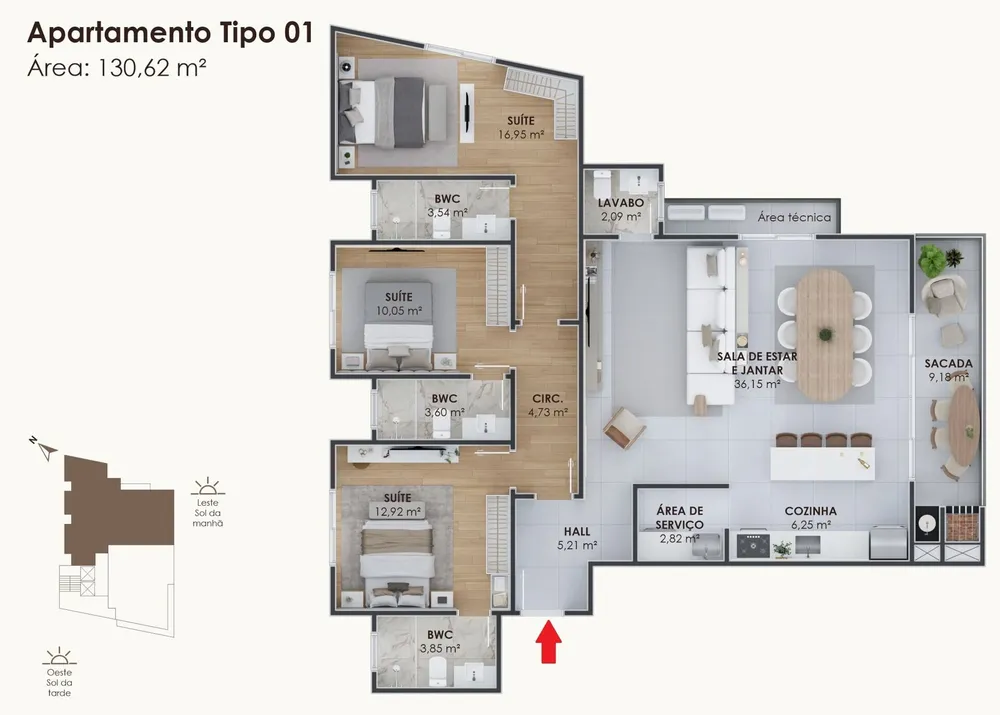 Apartamento, 3 quartos, 130 m² - Foto 12