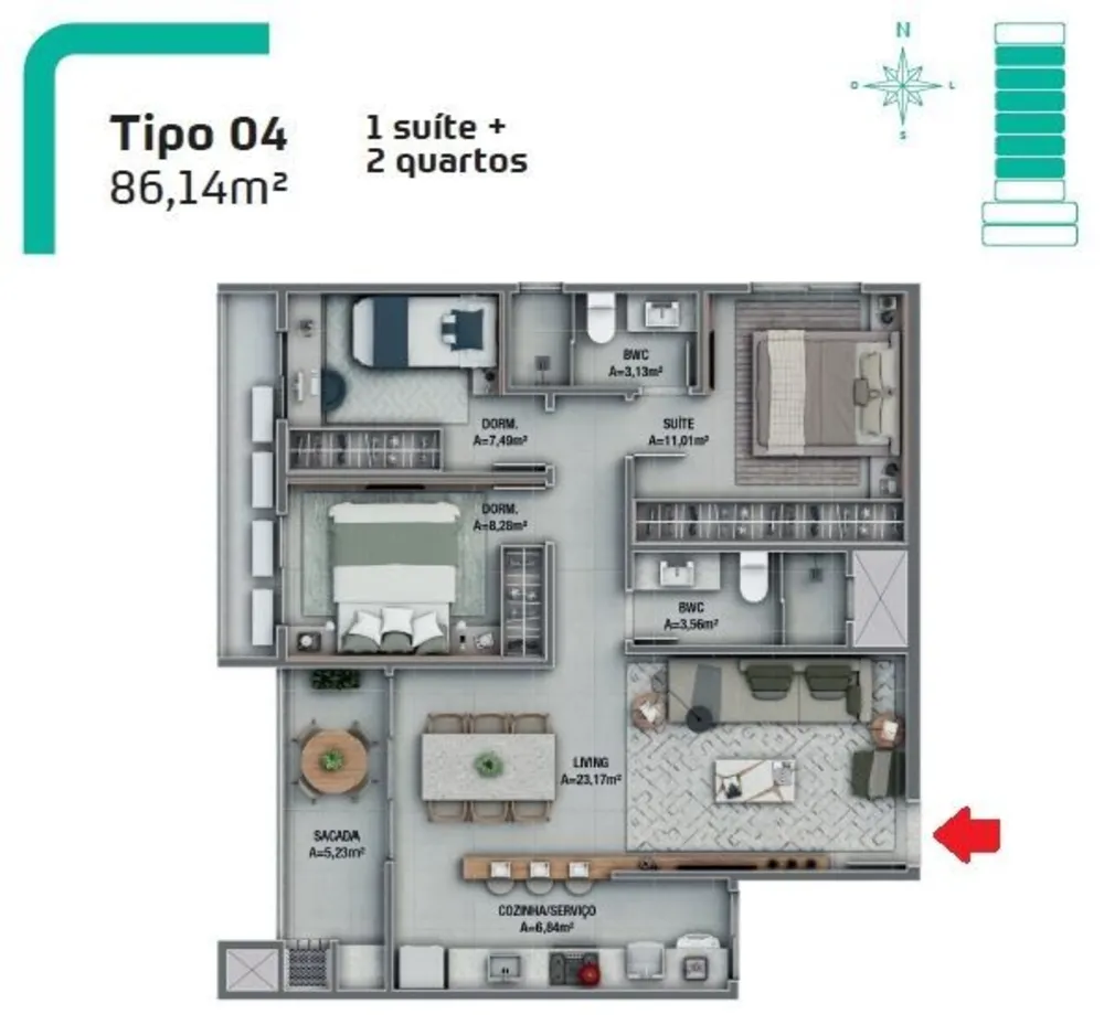 Apartamento, 3 quartos, 86 m² - Foto 5