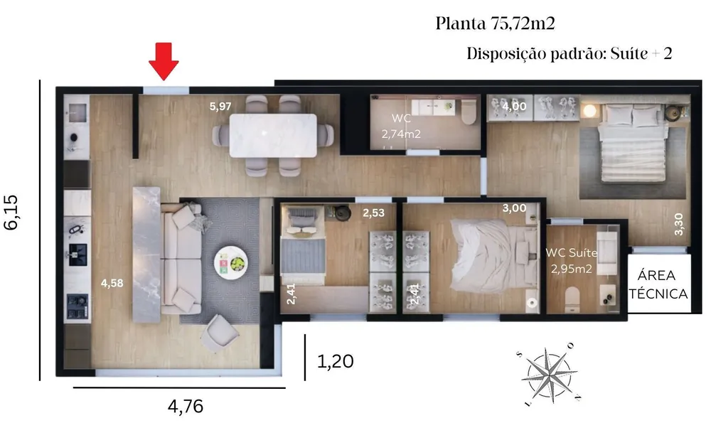Apartamento, 3 quartos, 75 m² - Foto 12