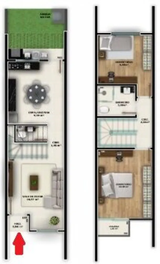 Sobrado, 2 quartos, 65 m² - Foto 12