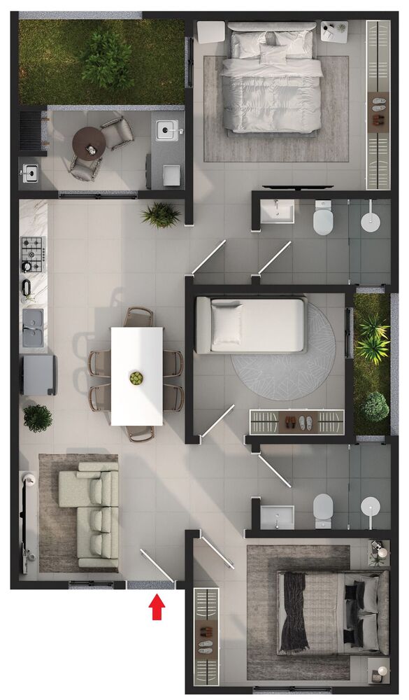 Apartamento à venda com 3 quartos, 70m² - Foto 1