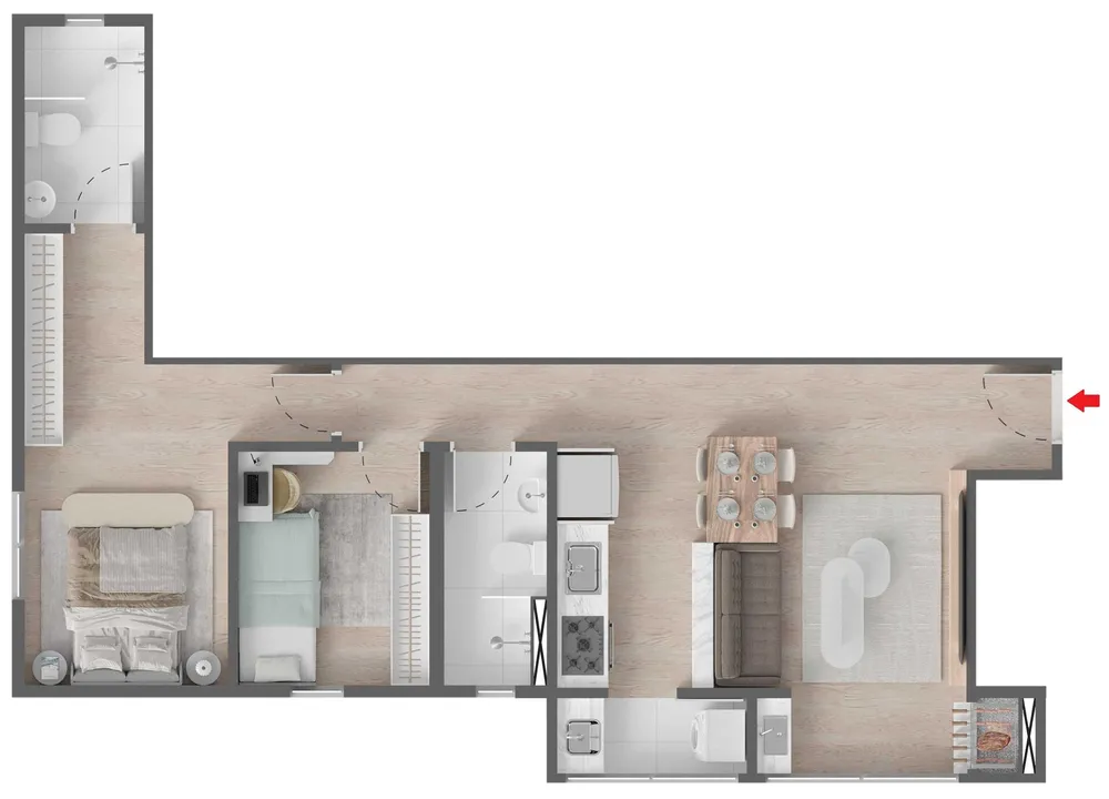 Apartamento, 2 quartos, 57 m² - Foto 4