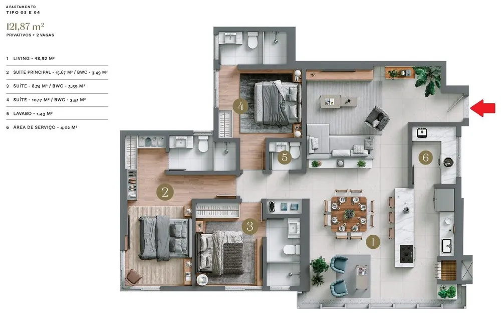 Apartamento, 3 quartos, 122 m² - Foto 14