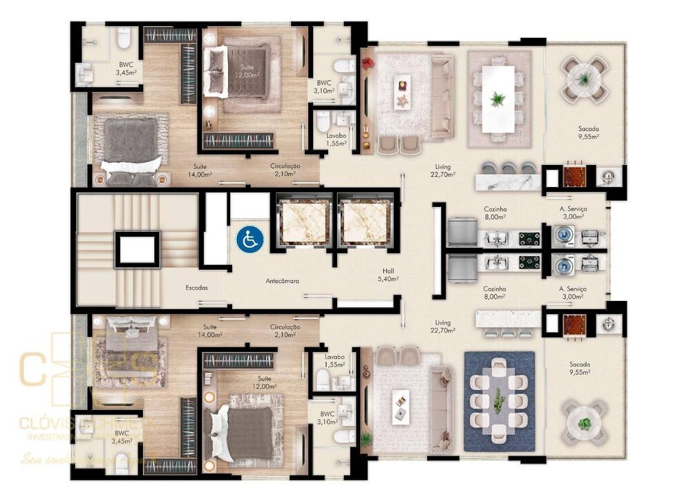 Apartamento à venda com 2 quartos, 92m² - Foto 2