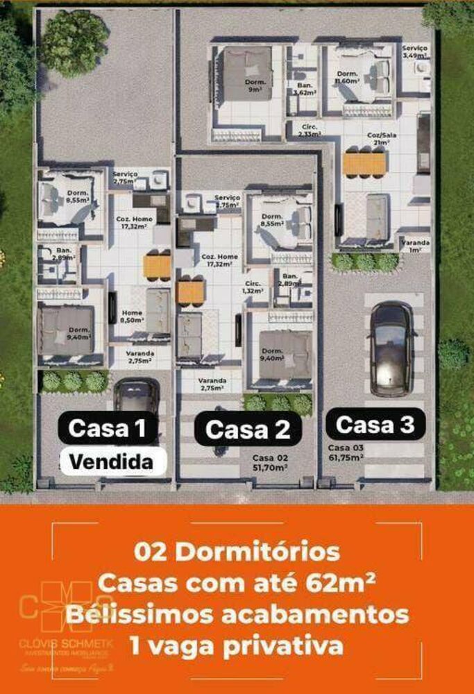Casa, 2 quartos, 51 m² - Foto 2