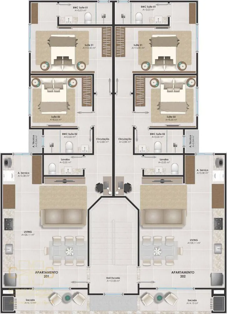 Apartamento, 2 quartos, 78 m² - Foto 1