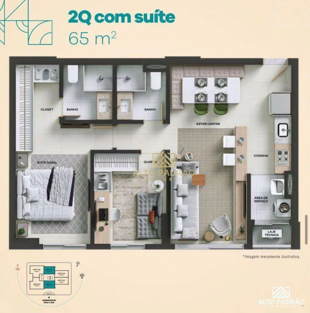 Apartamento, 2 quartos, 65 m² - Foto 4