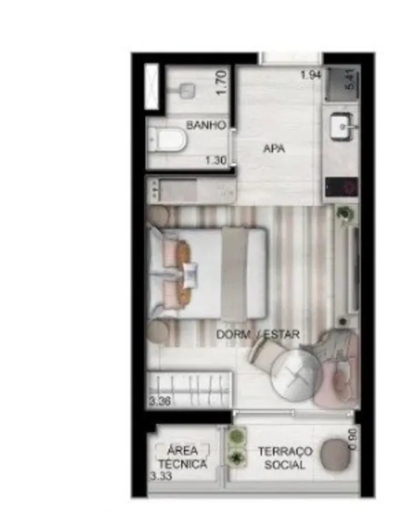 Apartamento, 1 quarto, 25 m² - Foto 1