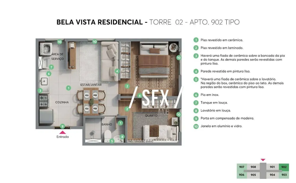 Apartamento, 2 quartos, 40 m² - Foto 3