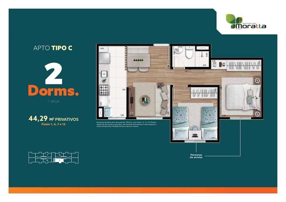 Apartamento à venda com 2 quartos, 44m² - Foto 4