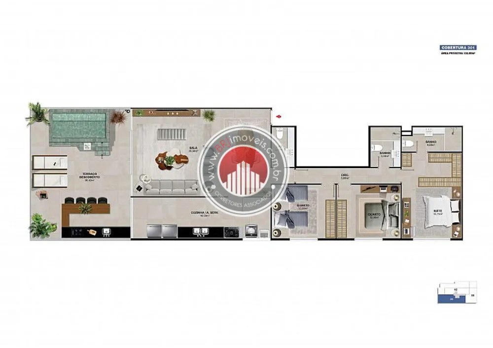 Apartamento, 2 quartos, 133 m² - Foto 1