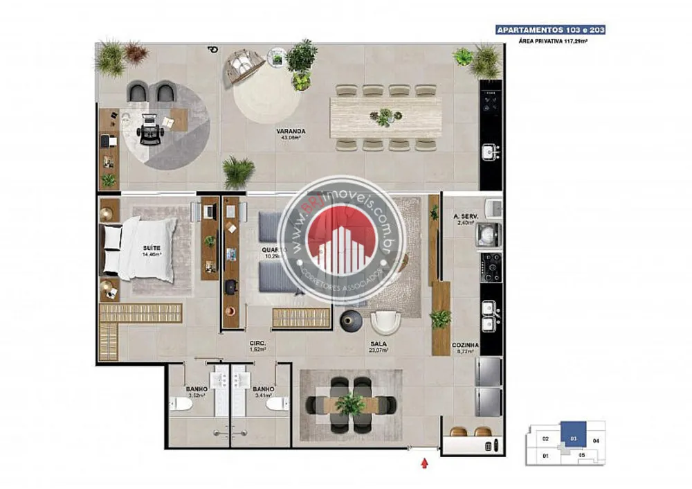 Cobertura, 3 quartos, 153 m² - Foto 13
