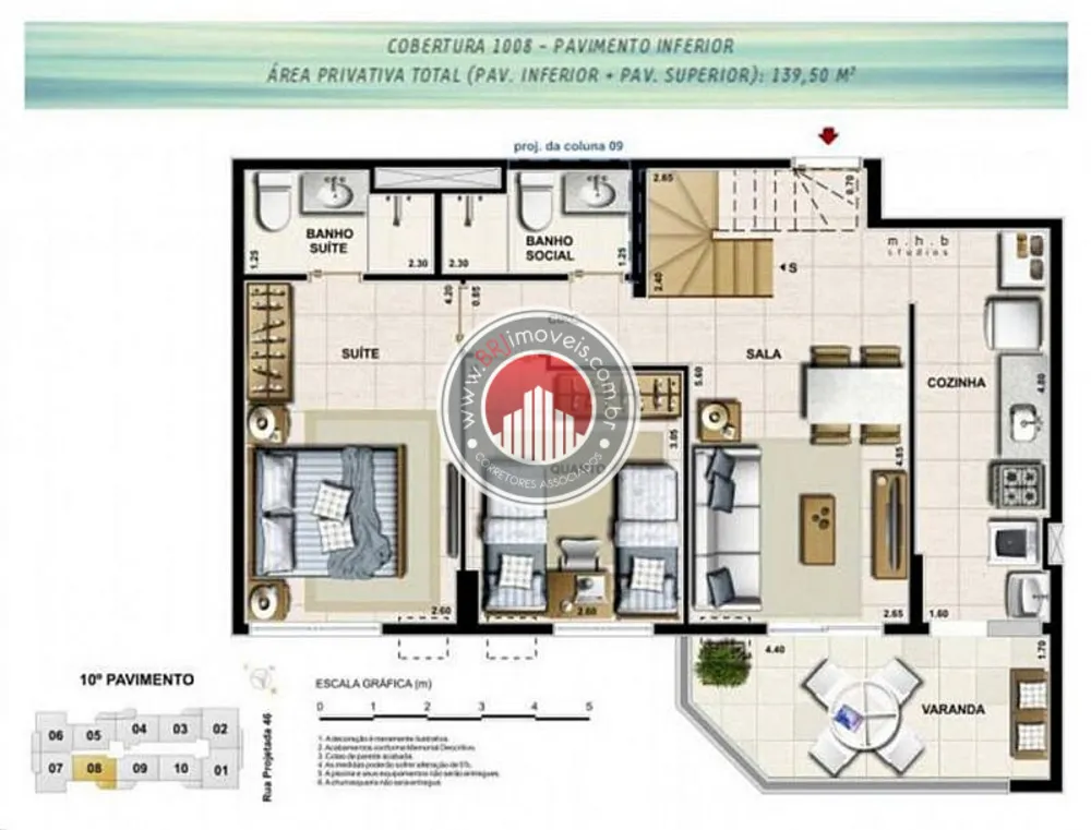 Cobertura, 3 quartos, 138 m² - Foto 1