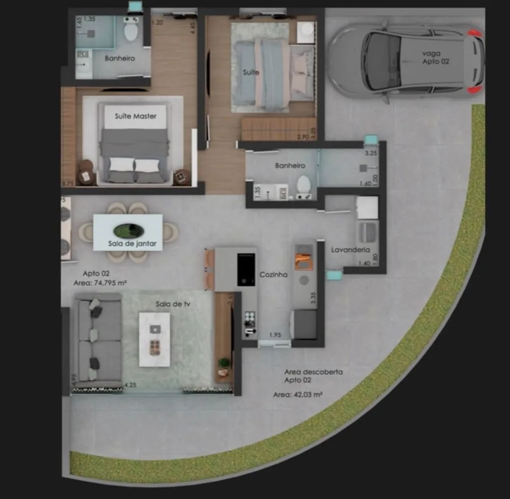 Apartamento, 2 quartos, 74 m² - Foto 3