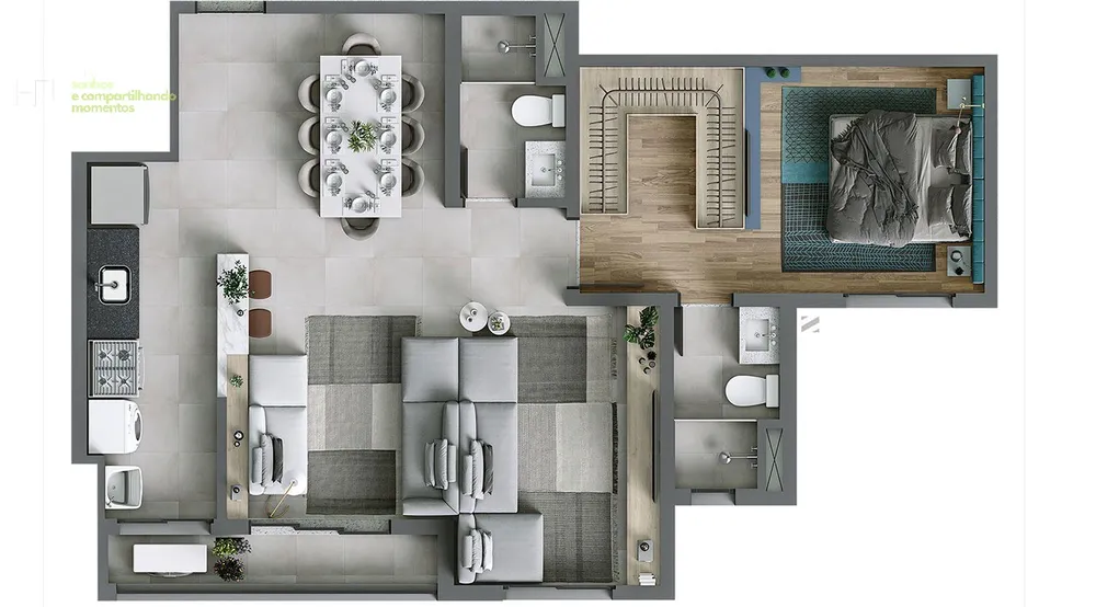 Apartamento, 2 quartos, 66 m² - Foto 1