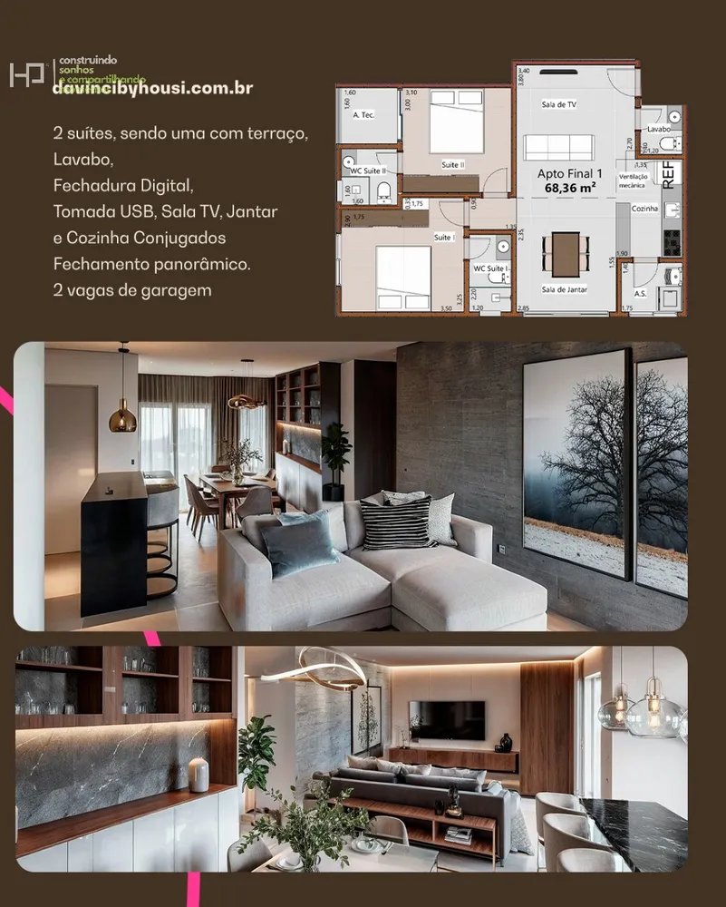 Apartamento, 2 quartos, 68 m² - Foto 2