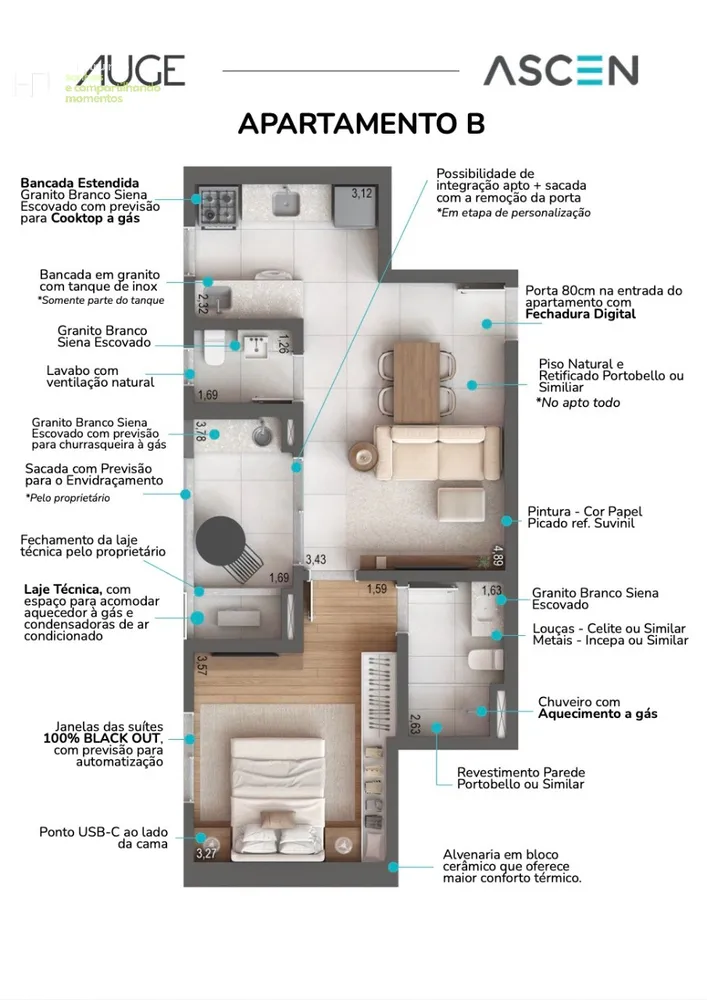 Apartamento, 1 quarto, 59 m² - Foto 3