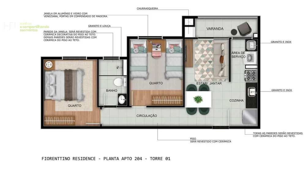 Apartamento, 2 quartos, 47 m² - Foto 2