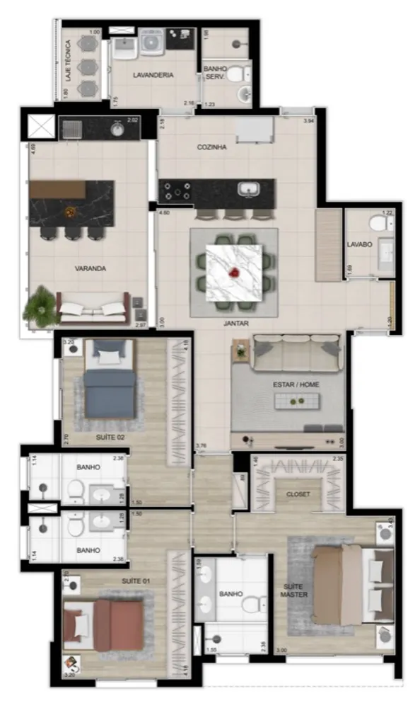 Apartamento, 3 quartos, 133 m² - Foto 11