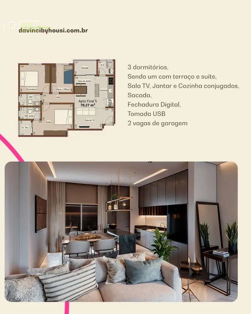 Apartamento, 3 quartos, 70 m² - Foto 2