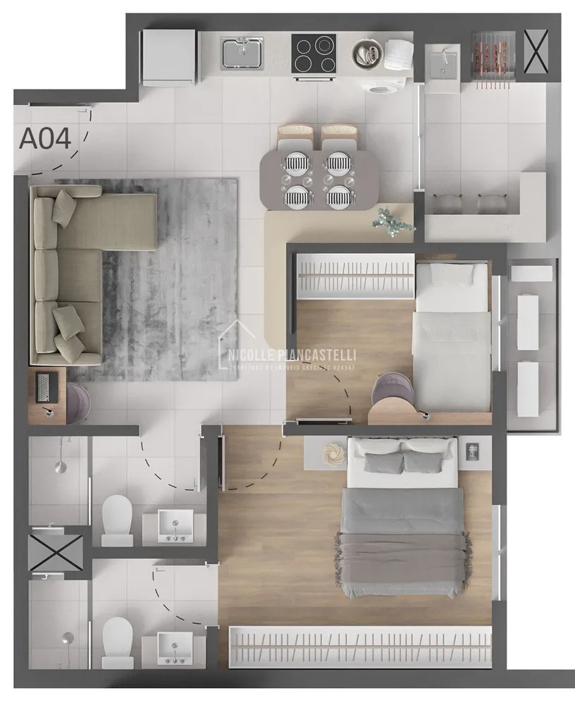 Apartamento, 2 quartos, 51 m² - Foto 7