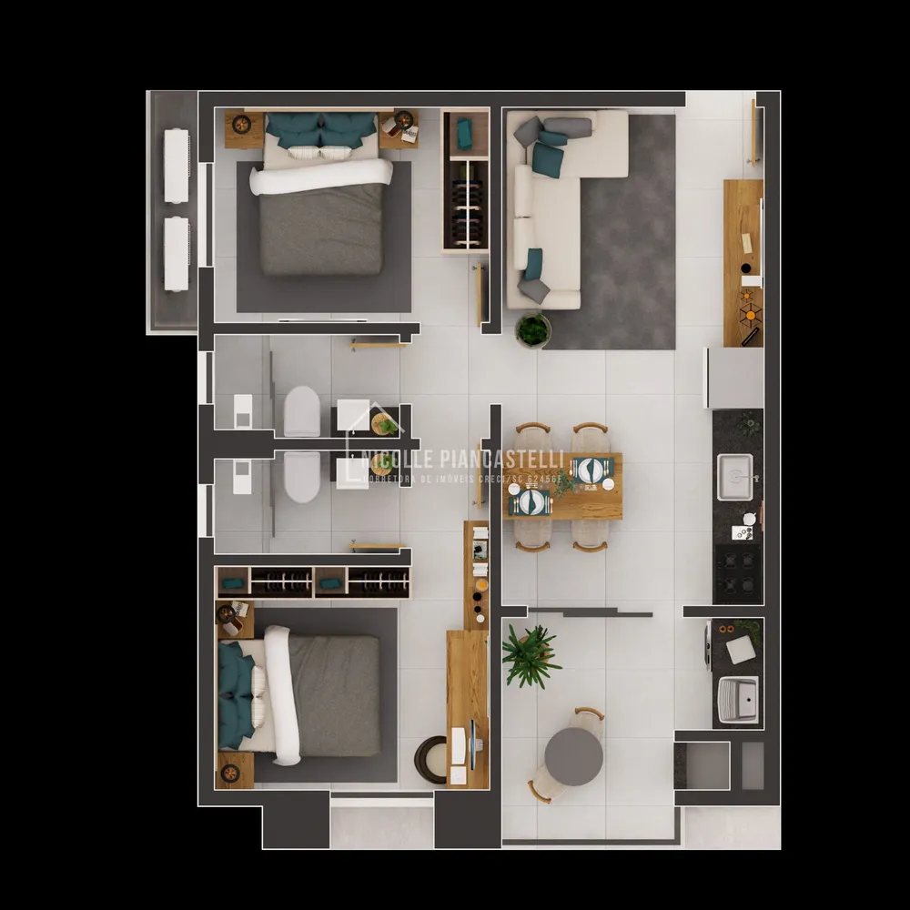 Apartamento, 2 quartos, 56 m² - Foto 2