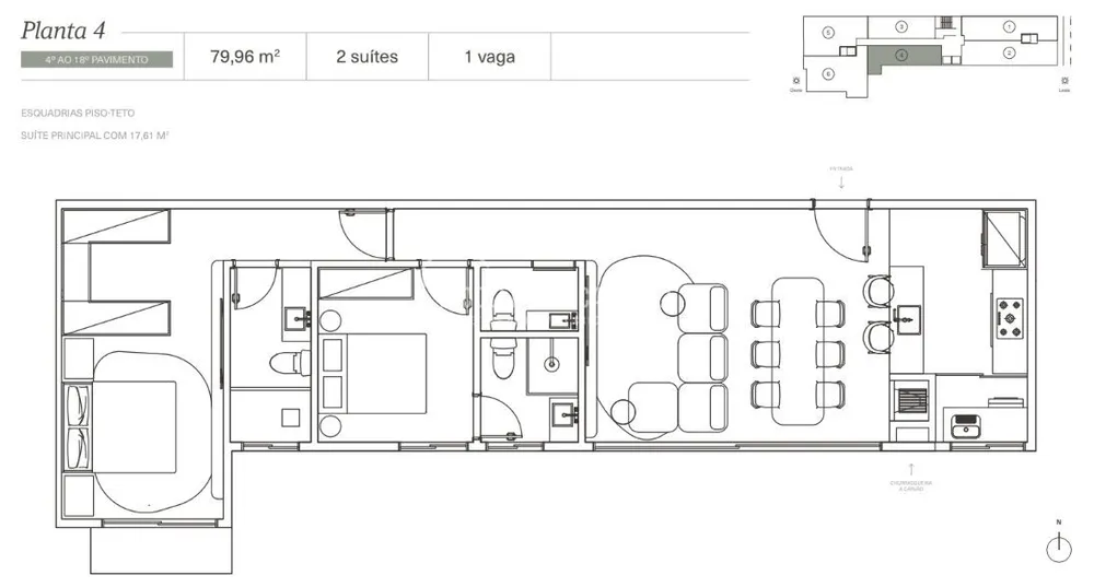 Apartamento, 2 quartos, 79 m² - Foto 2