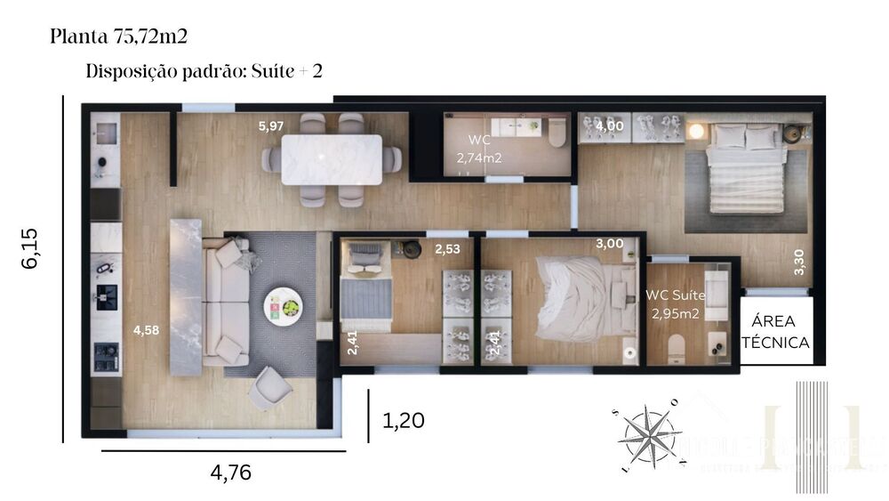 Apartamento, 3 quartos, 75 m² - Foto 6