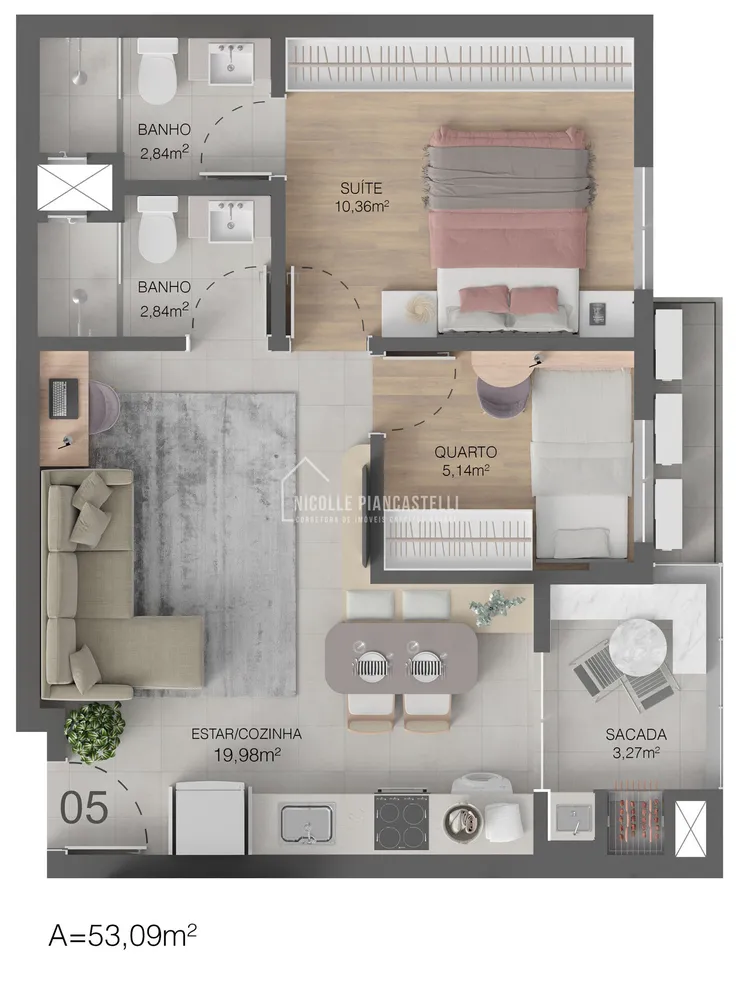 Apartamento, 2 quartos, 53 m² - Foto 14