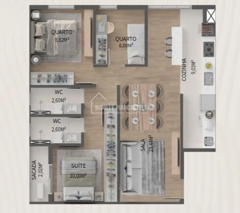Apartamento, 2 quartos, 74 m² - Foto 2