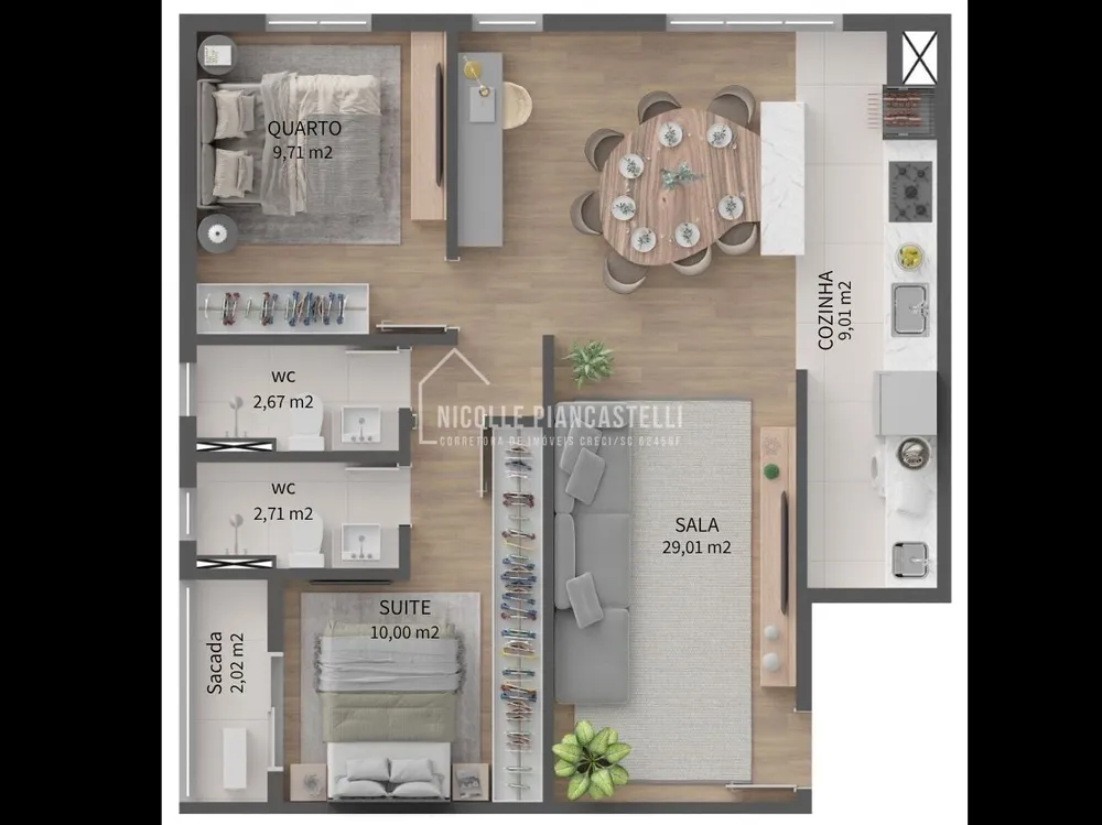 Apartamento, 2 quartos, 74 m² - Foto 2